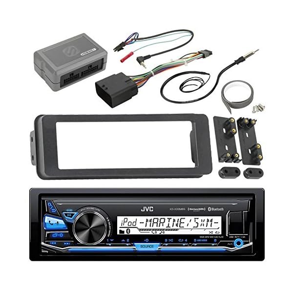 JVC-KDX33MBS-Marine-Radio-Stereo-Receiver-For-1998-2013-Harley-Davidson-Touring-Flht-Flhx-Flhtc-Bundle-With-Scosche-Adapter-Dash-Kit-With-Handle-Bar-Control-Module-Enrock-Wire-Antenna JVC-KDX33MBS-Marine-Radio-Stereo-Receiver-For-1998-2013-Harley-Davidson-Touring-Flht-Flhx-Flhtc-Bundle-With-Scosche-Adapter-Dash-Kit-With-Handle-Bar-Control-Module-Enrock-Wire-Antenna