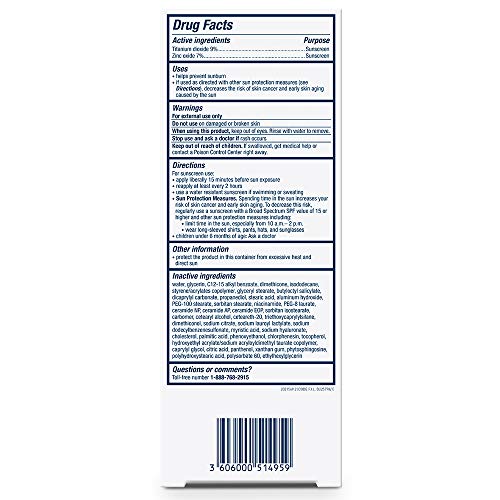 CERAVE 100% MINERAL SUNSCREEN SPF 50, FACE SUNSCREEN WITH ZINC OXIDE & TITANIUM DIOXIDE, HYALURONIC ACID + NIACINAMIDE + CERAMIDES, OIL FREE, TRAVEL SIZE 2.5 OZ