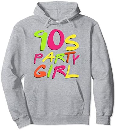 Unisex 90s Party Girl Pullover Hoodie Medium Heather Grey