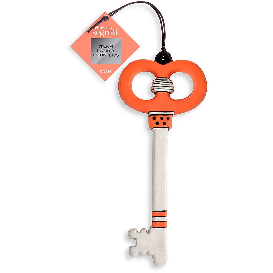 Egan Ceramic Key, White and Orange, Unique
