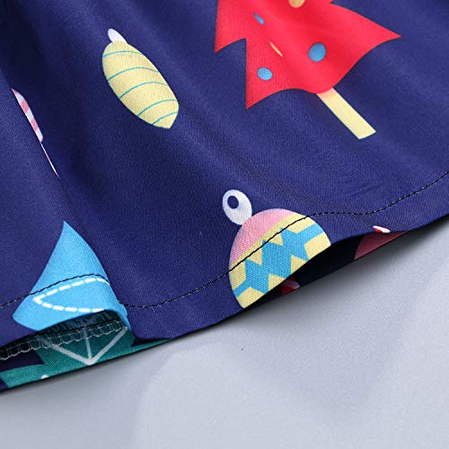 Toddler Kids Baby Girls Outfits Ruffle Top Christmas Tree Suspender Skirt Set 2PCS Clothes Set Winter (Blue, 12-18 Months) - Thumbnail 6