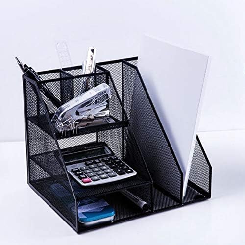 Vanselonsa Home Office Desktop Storage File Rack Organizer Sorter Black Metal Mesh - Organizers Boxes Bins Storage Storage Boxes Bins Dish Holder Pencil Document Sorter Mosquito Win