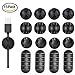 Adywe One/Two/Three/Five Channels Desktop Adhesive Cable Clips Holders (16 Pack),Cable Organizer and Cord Management for Your Wires, Desktop & Computer, Electrical, Charging or Mouse, USB Cord(Black)