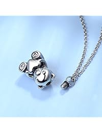 Uny osito de acero inoxidable Pet Colgante de urna cenizas memorial Ceniza Recuerdo Cremación joyas collar