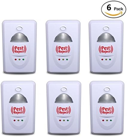 Ccaravan pest repellent reject 2 in 1 Electromagnetic and ultrasound Repels Rodents and Insects with US Adapter 6 Pack