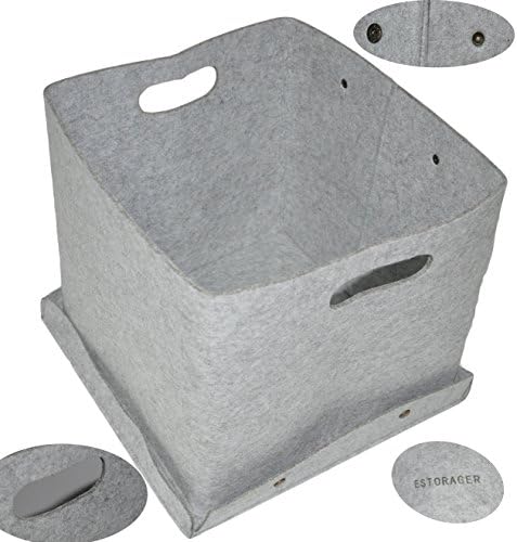 Estorager Felt Closet Cubes with Removable Lid and Handles, Storage Square Folding Home Organizers Box Bins Baskests