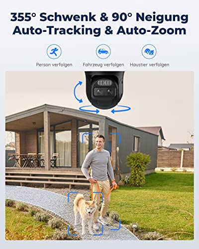 Reolink 4K PTZ Überwachungskamera Aussen Akku mit Auto-Tracking & Auto-Zoom, Dual Lens, 8MP Solar WLAN Kamera Outdoor, 2,4/5GHz WiFi, 30m Farbnachtsicht, KI-Erkennung, 360° View, TrackMix+Solarpanel thumbnail 3