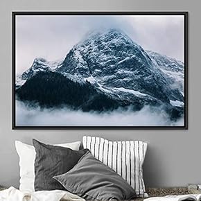 signwin Framed Canvas Wall Art Snow Mountain Cool...