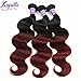 T1B/99J Ombre Brazilian Body Wave 2 Tone Black to Burgundy Human Hair Weave (10 12 14)