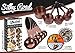 Measuring Spoons and Cups Set in Rustic-Copper plus 2 Clip Rings by Silky Road | Dishwasher Safe | Black Rubber Grips | Stackable Nesting Copper-Plated Stainless Steel