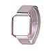 For Fitbit Blaze Band Large Pink Rose Gold, Wearlizer Milanese Loop Watch Band Replacement Stainless Steel Bracelet Strap With Metal Frame for Fitbit Blaze, Christmas Gift - Rose Gold Pink Large