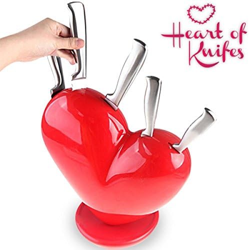 love heart shape set of 5 knives The Heart of Knives set is romantic, decorative, gift idea