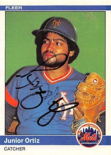 Junior Ortiz Autographed Baseball Card New York Mets 67 1984 Fleer 