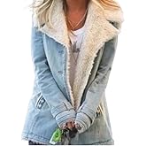 Epanus Women Winter Open Front Sherpa Lined Coat Faux Fur Fuzzy Fleece Lapel Button Long Sleeve Jacket Outwear with Pocket
