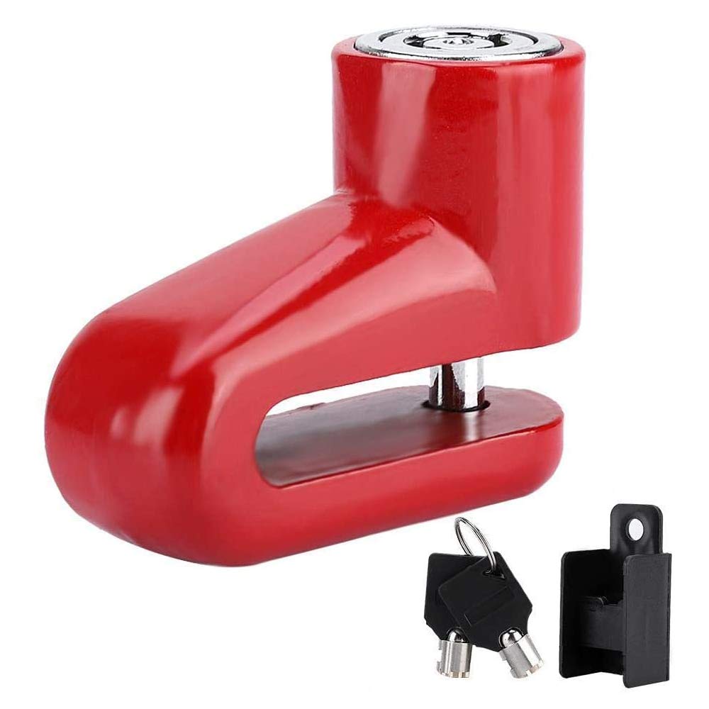 VOANZO 2 Pieces Bicyclelock Bicycle Disc Lock Anti-Theft Motorcycle Mountain Bike Frame Key Anti-Theft Security Universal (Red)