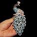 EVER FAITH Austrian Crystal Elegant Peacock Bird Animal Brooch Pendant Emerald Color Gold-Tone