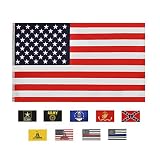 RainRoad American Flag 3x5 ft, Printed Polyester Double-Sided US Military Banner | for Inside/Outside Use | UV Protected, Long Lasting | Brass Grommets for Easy Display | U.S. Flag(us Flag)