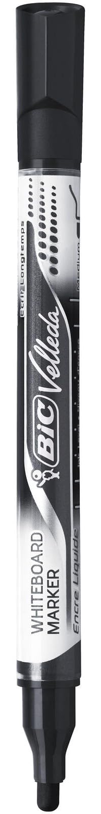 BIC Velleda Pocket Whiteboard Pens - Pack of 4 - Assorted Colours - Thick Tip for Bold Writing - Low-Odour Ink