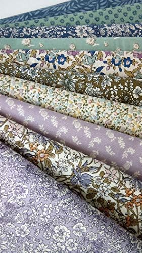LIBERTY OF LONDON English Garden Blue Cotton Quilting Fabrics ~ 10 Fat Quarters ~ 2.5 Yards Total