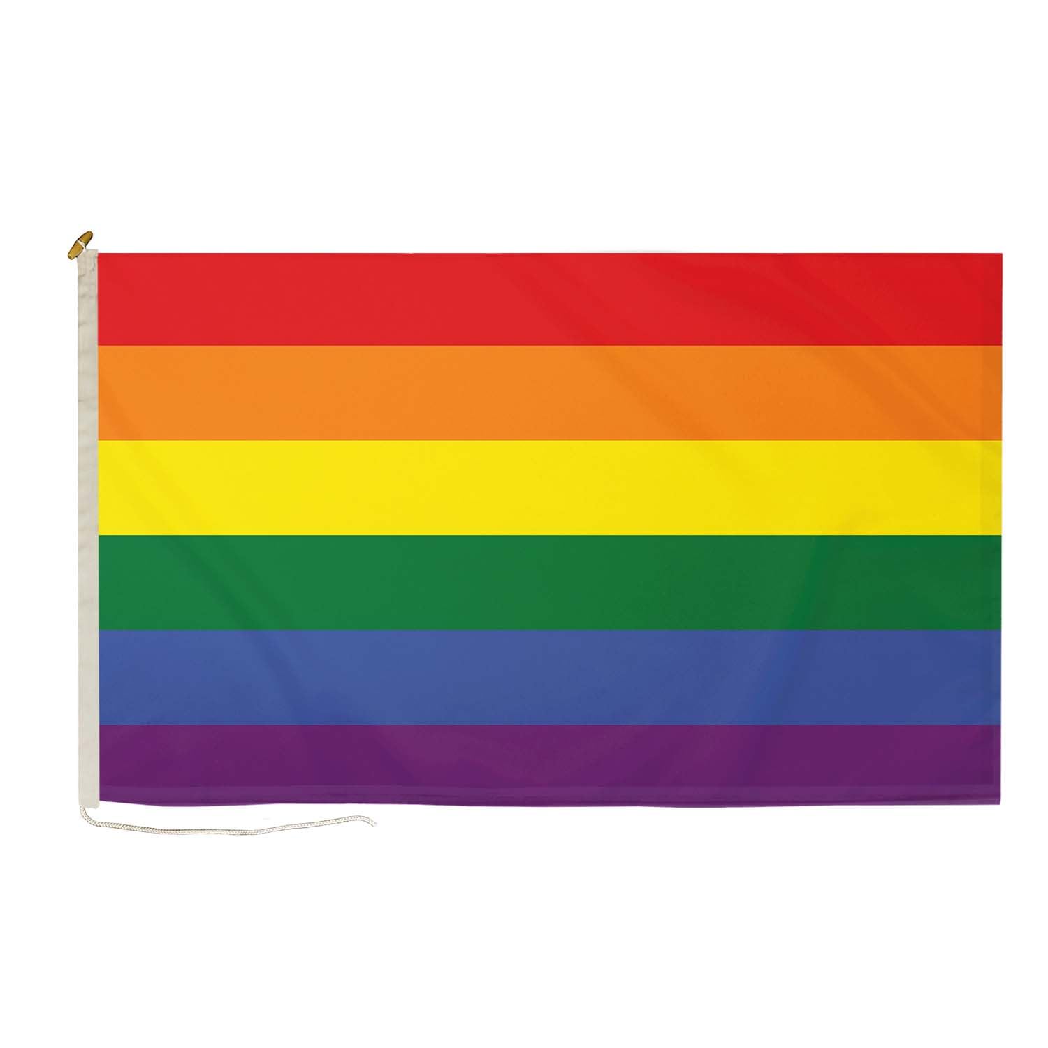 DuraFlag Rainbow Flag Premium Quality Flags With Rope & Toggle Fittings Reinforced Stitching 150gsm Suitable For Flagpoles (20" x 12" (50cm x 30cm))