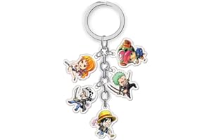 ZKTSRY One Piece Keychain, Anime Figure Roronoa Zoro Luffy Keychains Anime Keychains Acrylic Keychains Double-Sided Pattern