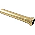 Kingston Brass Fauceture EVP1002 Century 8-Inch X 1-1/4 Inch O.D Slip Joint Brass Extension Tube, Polished Brass