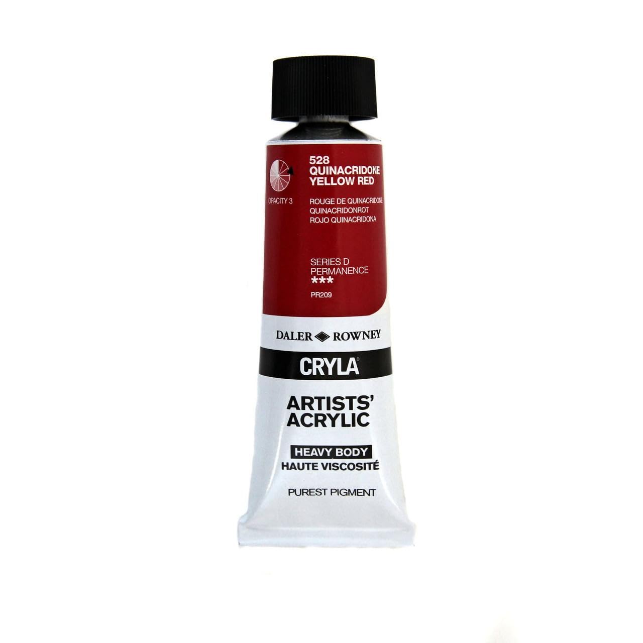 Daler-Rowney Cryla Acrylic 75 ml Quinacridone Yellow Red, Professional Artists
