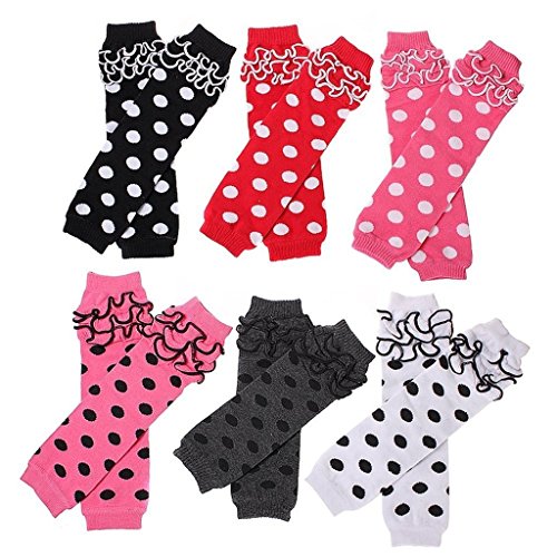 Healthcom Cute Leg Warmers for Baby Toddlers & Girls Tight Knee HighSocks Knitted Legging(Pack of 6 Pairs)