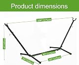 Goutime 9Ft Double Hammock with Stand 550 lbs Capacity Brown White view 3