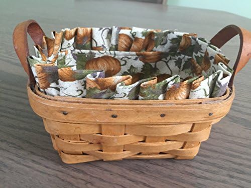 Longaberger Pumpkin Patch Fabric Custom Liner Only for Longaberger Tea Basket