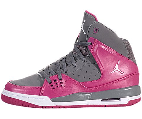 Kids Girls Nike Jordan SC 1 439655 043 Cool Grey White Fusion Pink Basketball Sneaker