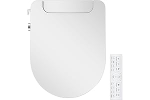 mijashy Electric Bidet Toilet Seat, Round, Warm Water with Air Dryer, Heated Seat and Slow Close Lid, Front and Rear Wash, LED Nightlight, Wireless Remote, White, 101D