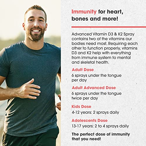Advanced Vitamin D3 (5000 IU) and Vitamin K2 Spray, Liquid D supplement