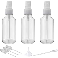 Hydior 2oz Clear Glass Spray Bottles for Essential Oils, Small Spray Bottle with Plastic Sprayer - Set of 3