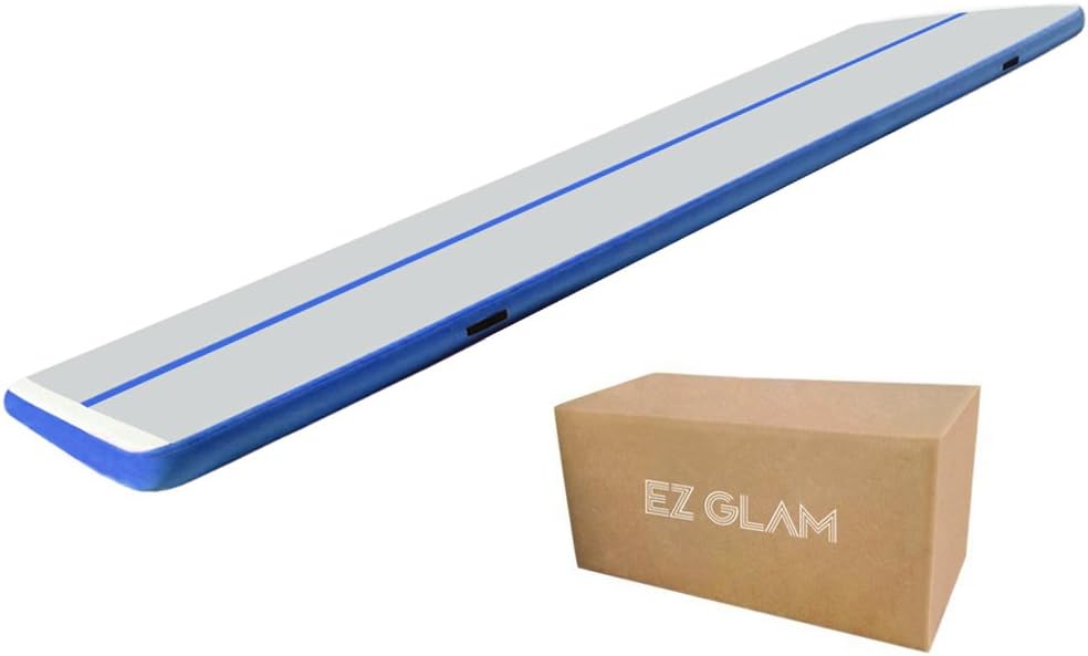 EZ GLAM 10ft/13ft/16ft/20ft Air Track Inflatable Gymnastics Tumbling Air Track Mat with Electric Air Pump for Cheerleading/Practice Gymnastics/Beach/Park/Home use : Sports & Outdoors