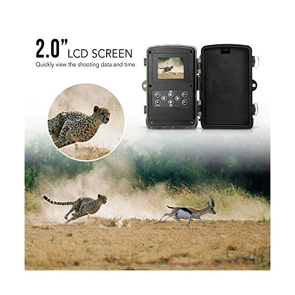 Lixada Wildkamera 16MP 1080 P Trail Kamera Jagd Spiel Kamera Wildlife Scouting Kamera mit PIR Sensor Infrarot Nachtsicht… – Bild 8