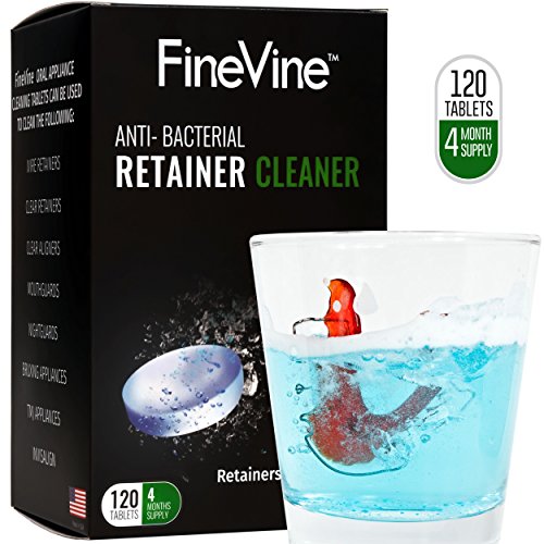 120 Retainer/Denture Cleaning Tablets - Made in USA - Removes Stains and Bad Odor from Dentures, Nightguard, Mouth Guard & Removable Dental Appliances (4 Months Supply)