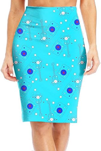 Bass Guitar Women's Knee Length Skirt Bodycon Suiting Modern Series Pencil Skirt