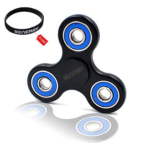 Fidget Spinner Toy Stress Reducer, Fingertip gyro with New Ball Bearing Good for ADD, ADHD, Anxiety Multipurpose convenient EDC Focus Toy(black blue)