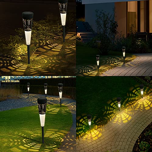 FOMYHEARD Solarlampen für Außen deko 4 Stück Solarleuchten Balkon wasserdichte IP54 Solar gartenleuchte für Dekoration Hinterhöfe Balkon Rasen Gehweg Landschaft Warmweiß