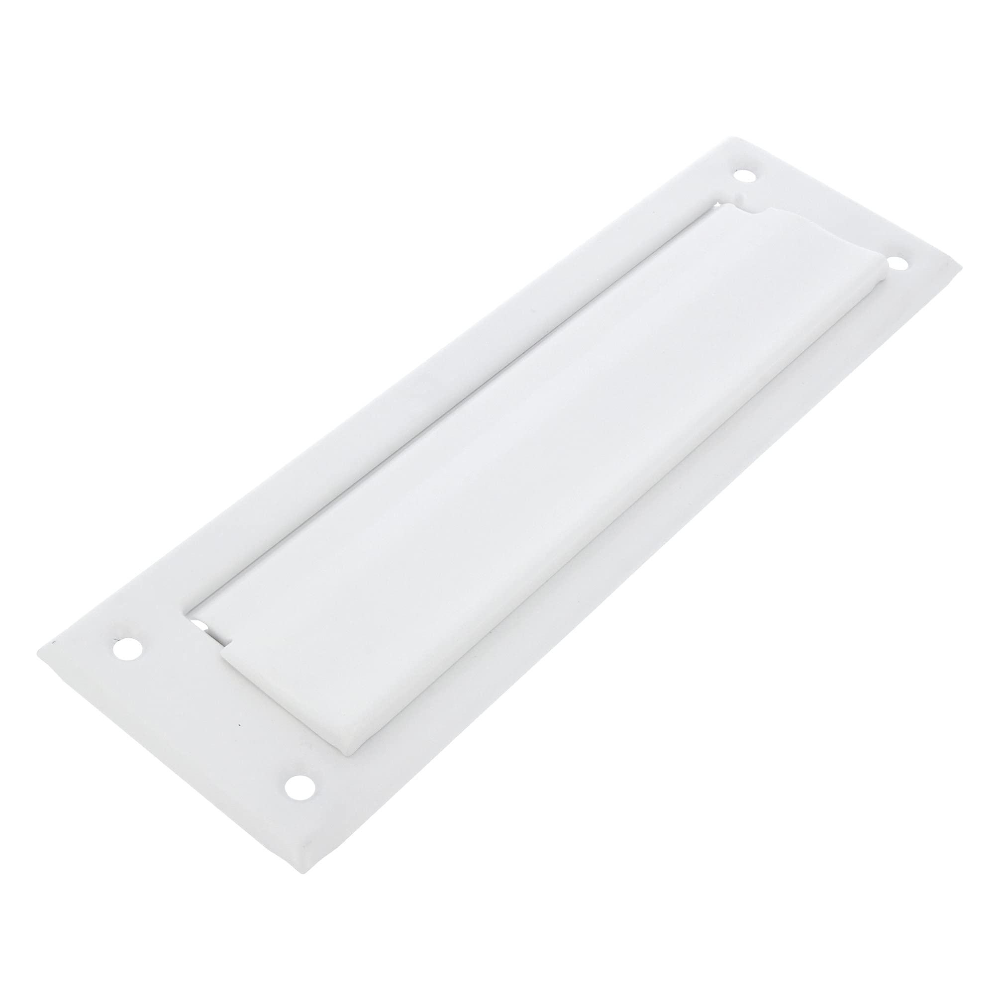 Amig - Mail Slot White Mod. 1 - Flap for Walls or Doors - Letter Collector with Steel Cover - 254 x 78 mm - Slot Size: 198 x 48 mm - Matte White - Letter Slot