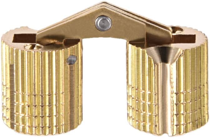 sourcing map Cylindrical 10mm Invisible Furniture Hinge Concealed Hinge 180 Degree Opening Angle, 10mm(D),1 pcs