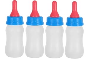 JOINPAYA 4pcs Livestock Feeding Bottles with Extended Nipples for Calves Lambs Piglets Small Animal Supplies