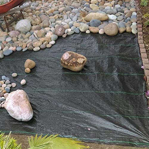 Anpatio 4 ft. x 50 ft. Heavey Duty Weed Barrier Black Durable Polypropylene Woven Stabilization Landscape Fabric High Water Permeability Garden Ground Cover Tarp