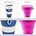 CREATELIFE Collapsible Travel Cup - Multifunctional Silicone Folding Camping Cup Sport Bottle with Lids - Expandable Scald-Proof Drinking Cup - BPA Free, Portable Bottle (Blue)