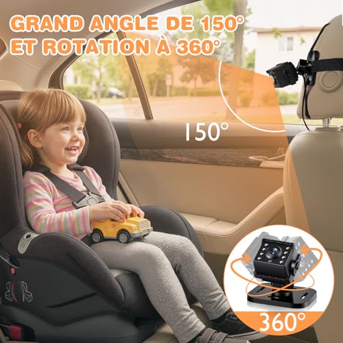 Zacro Baby Camera Baby Car Rearview Mirror 1080P USB-C Plug and Play Car Mirror with HD Night Vision and 150° Viewing Angle Car Rear View Mirror