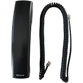 The VoIP Lounge Handset with Cord for Polycom VVX 300 400 500 600 IP Phone | 300 301 310 311 400 401 410 411 500 501 600 601 1500 Black HD Voice