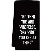 BONETAT 1PCS Funny Wine Lovers Kitchen Towels,Decorative Wine Accessories,Themed Tea & Dish Towels for Women & Men,16x23.5 Inch Absorbent Waffle,Perfect Housewarming,Bridal Shower Gift -02