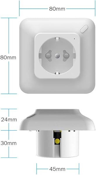 Szshining   Enchufe inteligente Mini WiFi Smart Plug controlado de forma remota con Alexa y Google Home blanco con temporizador sin concentrador compatible solo con la red de 24 GHz