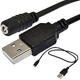 SuperWhole 50cm USB Male Plug to 1.35 x 3.5mm DC Power jack Barrel Connector 5V Power Cabl